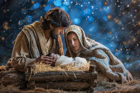 Mary and Jesus in Bethlehem manger