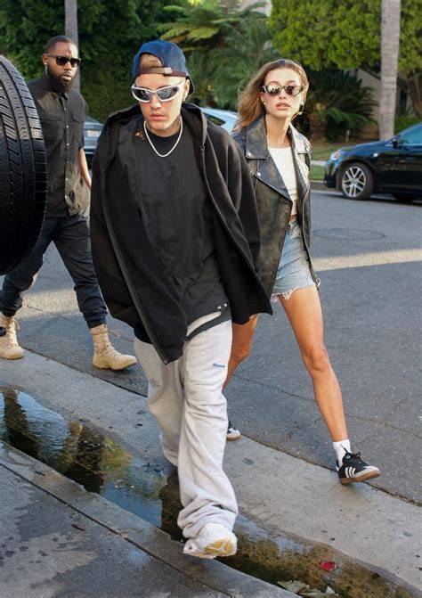 Justin and Hailey Bieber at church