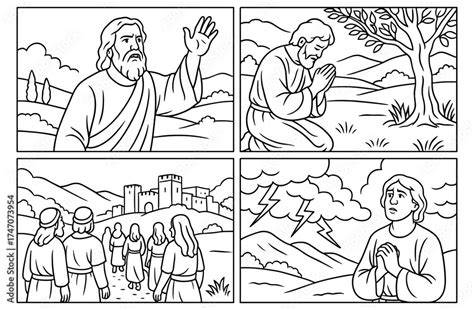 Black and white four panel religious comic