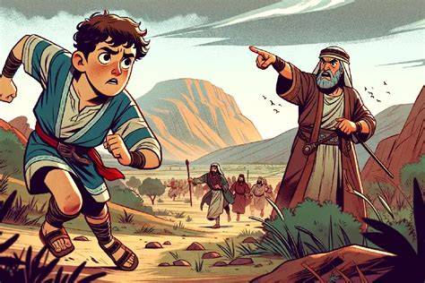 David fleeing to Gath historical scene