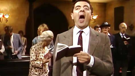Mr Bean church hymn scene