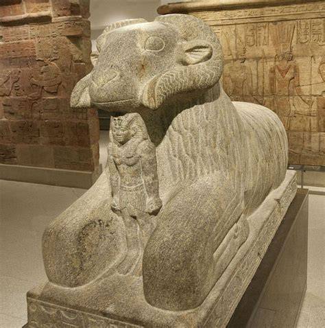 Egyptian pharaoh ram horns Amun