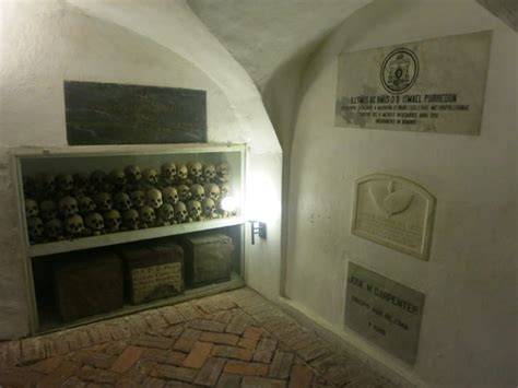 Underground crypt skulls Lima Cathedral