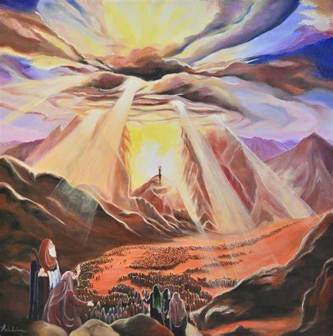 Mount Sinai Torah giving fire clouds