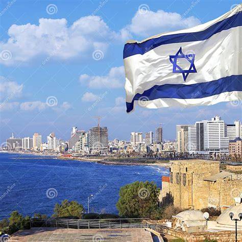 Testament performing in Tel Aviv with Israeli flag