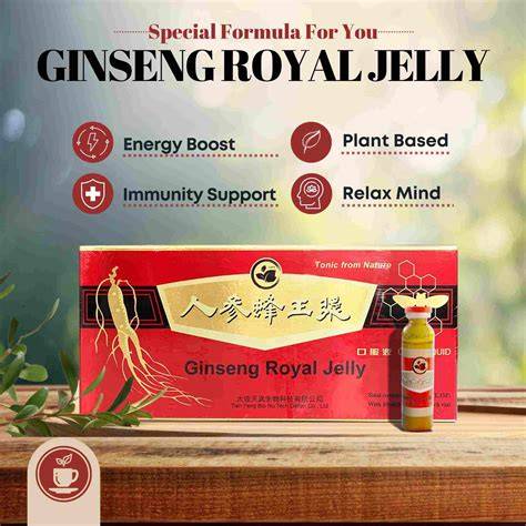 Red ginseng root and royal jelly vial