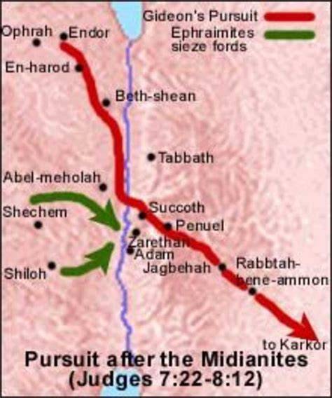 Midianite oppression of Israel map