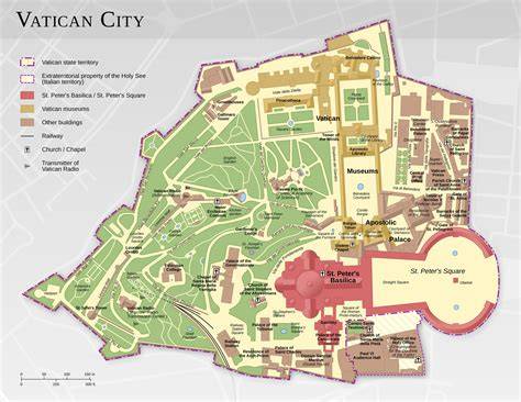 Map of Vatican City inside Rome