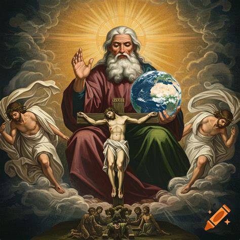 God holding Jesus on cross