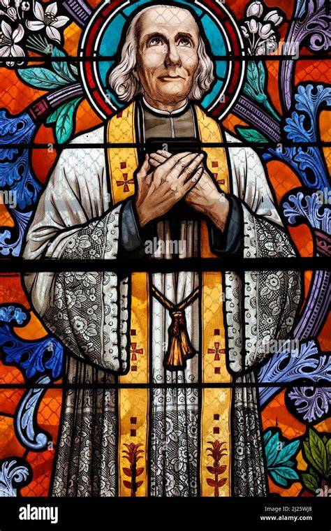 Saint John Vianney stained glass window