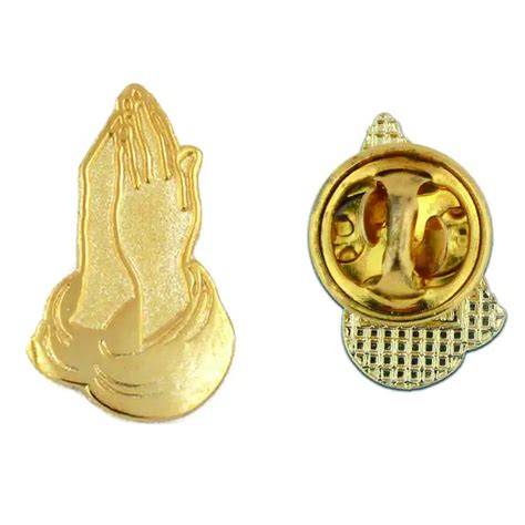 Praying hands religious lapel pin