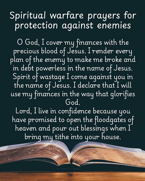 Open Bible and prayer for spiritual protection