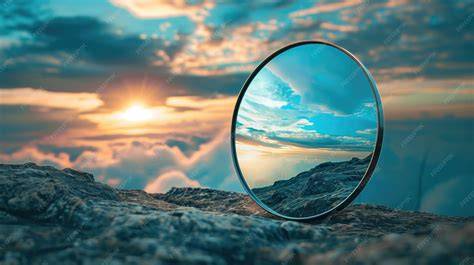 Mirror reflecting sunrise light