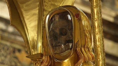 Gold reliquary Mary Magdalene skull