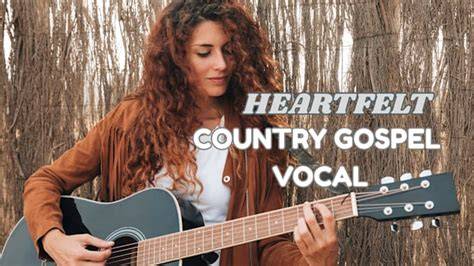 Country gospel radio studio with acoustic guitar